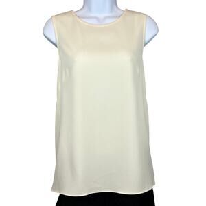Rag & Bone Harper Split Back Top Women's Medium Ivory Minimalist